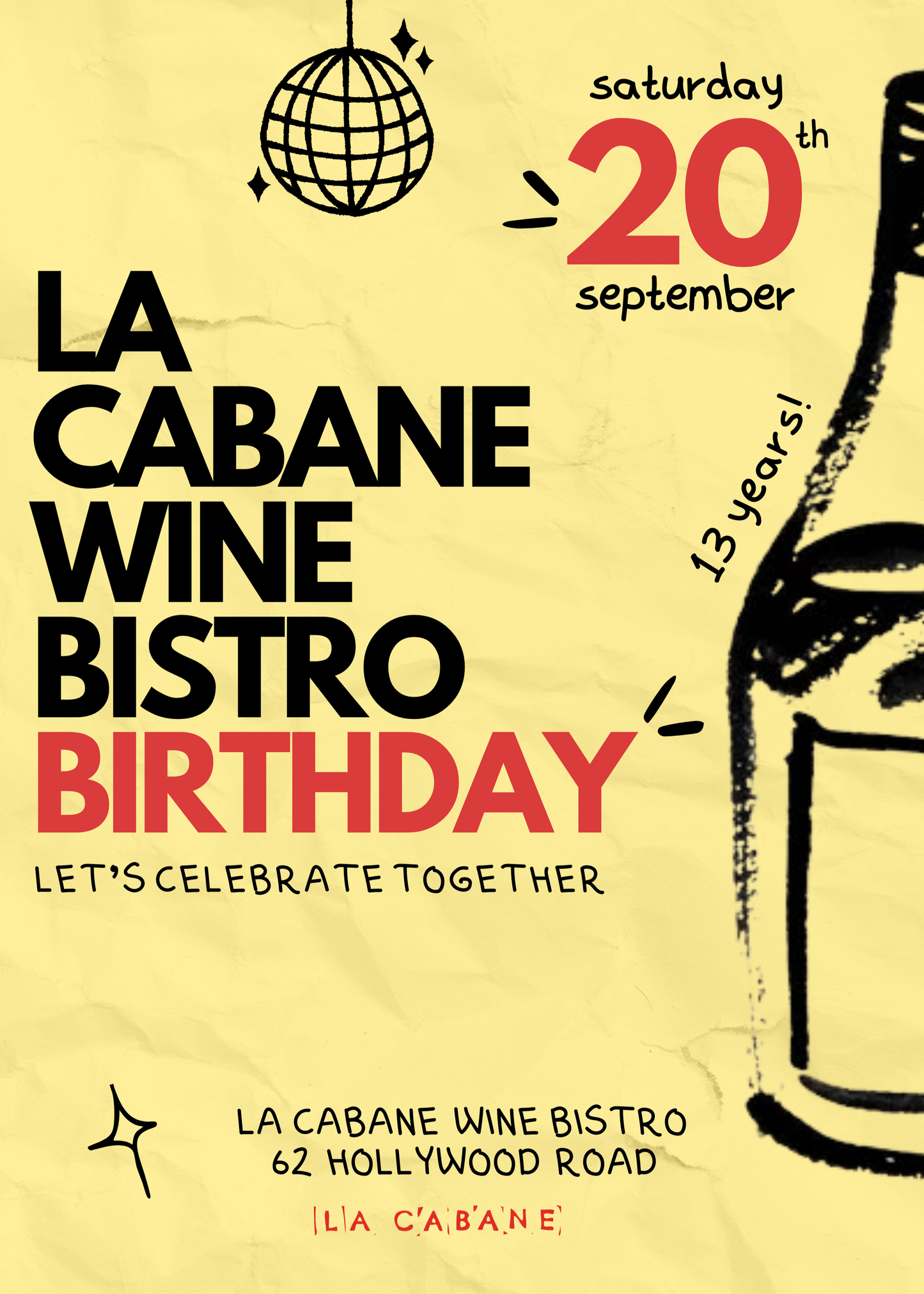 Bistro anniversary party 20.09.2025 - NOT TICKETED
