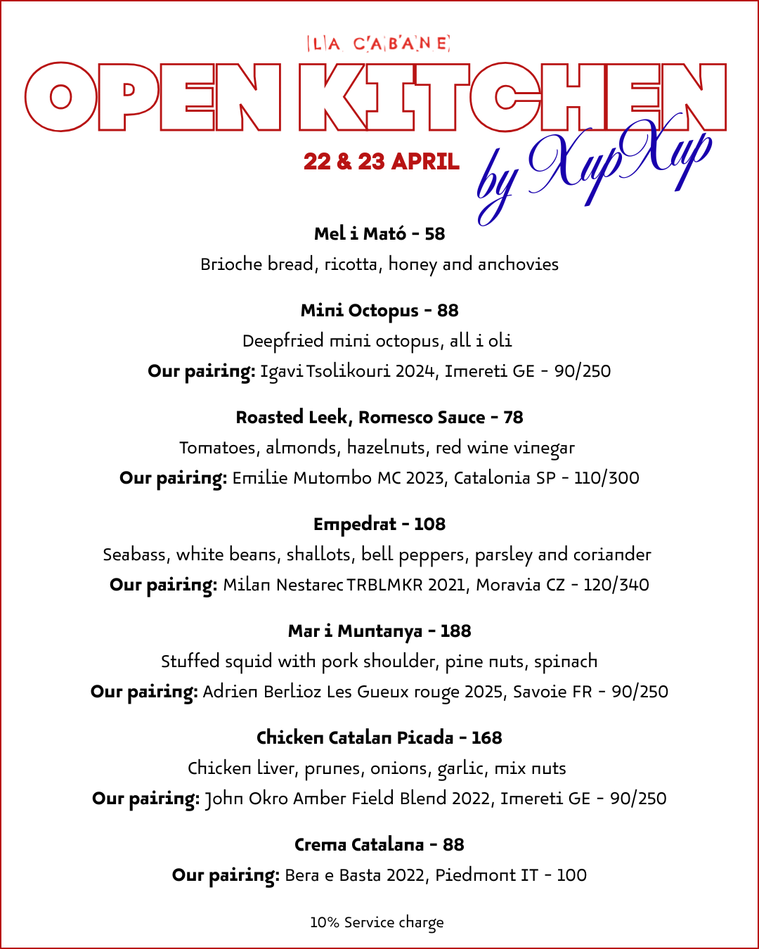 Bistro Open Kitchen: XupXup 22 & 23.04
