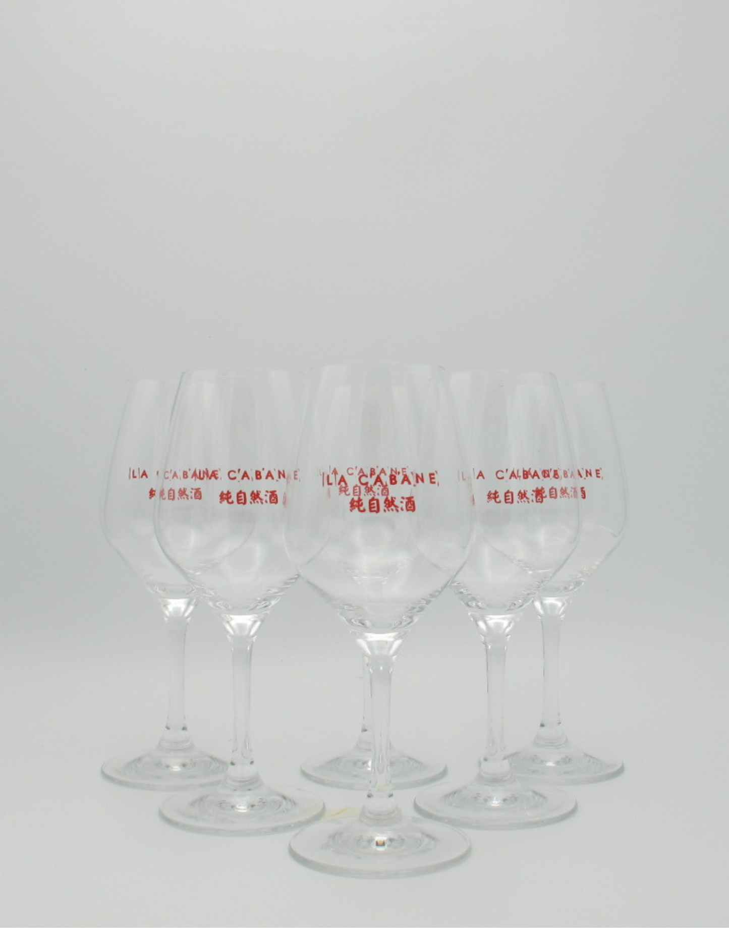 La Cabane Branded Wine Glasses X6