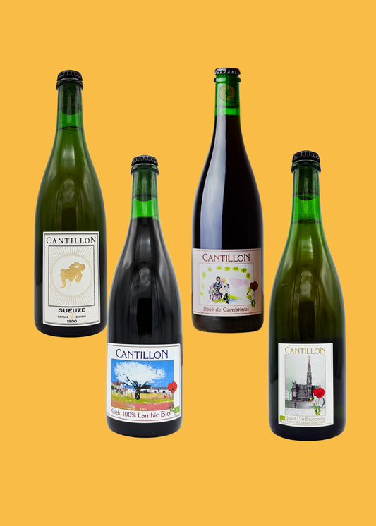 Cantillon box: Gueuze, Kriek, Rosé de Gambrinus & Grand Cru Bruocsella